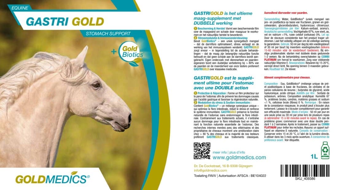 Etiket van Gastri Gold van GoldMedics